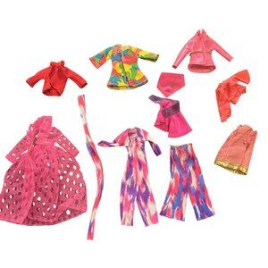 VTG 70s Topper Dawn Doll Clothes Groovy Rock n Roll Pink Purple Lot of 11 Pieces